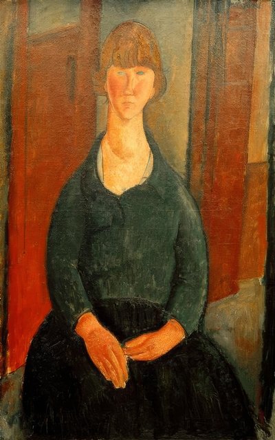 Het bloemenmeisje door Amedeo Modigliani